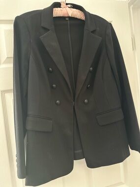 Lane Bryant Black Double-Breasted Tailored Blazer